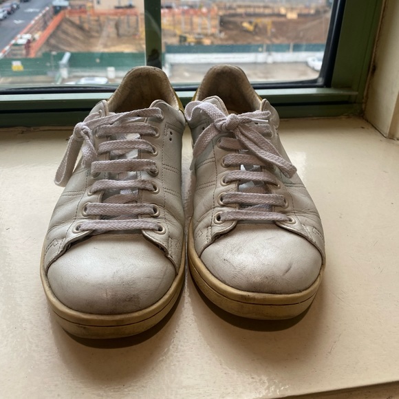 Isabel Marant White and Yellow Bart Low-top Sneakers Size 38 Retail $420. - Picture 5 of 10